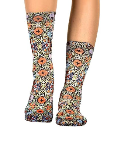 Wigglesteps Premium Women's Calf-Length Socks – Uniquely Patterned, Colorful, and Stylishly Fun, Surf Rider, 37.5-42.5 EU on Sale